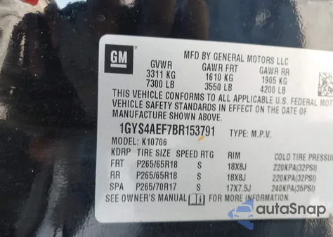 2011 Cadillac Escalade Standard from USA, damaged, VIN 1GYS4AEF7BR153791